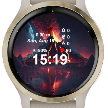 Volcano Lava Garmin watch face preview