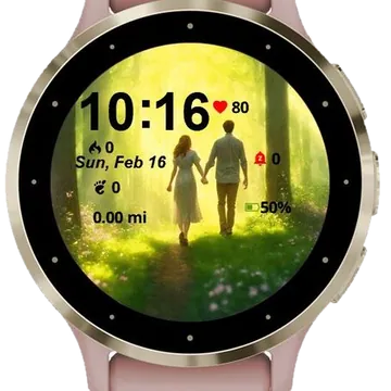 Walk of Love Garmin watch face preview