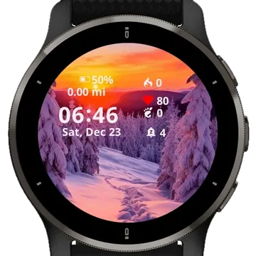 Walking through the snow Garmin watch face preview