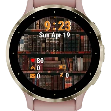 Wall Full Books Garmin watch face preview
