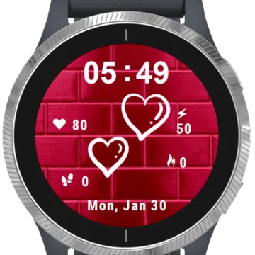 Wall Heart Garmin watch face preview
