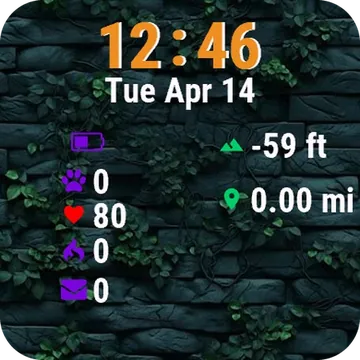 Wall Ivy Leaves Garmin watch face preview