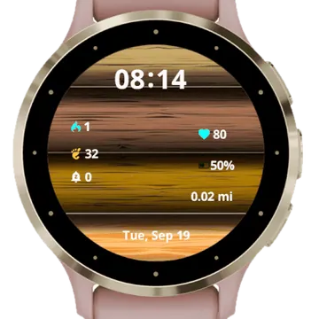 Wall Wood Art Garmin watch face preview