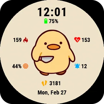 WarriorChicken Garmin watch face preview