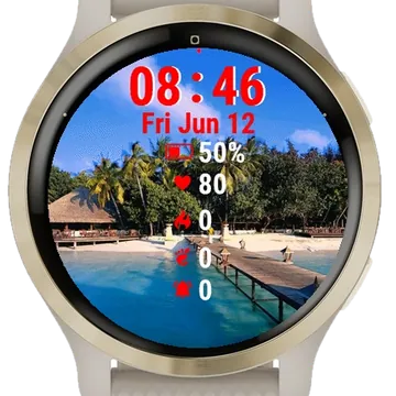 Water Blue Garmin watch face preview