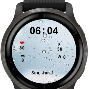 Water Drops Garmin watch face preview