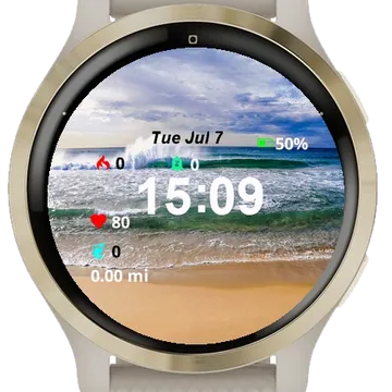 Water Green Garmin watch face preview