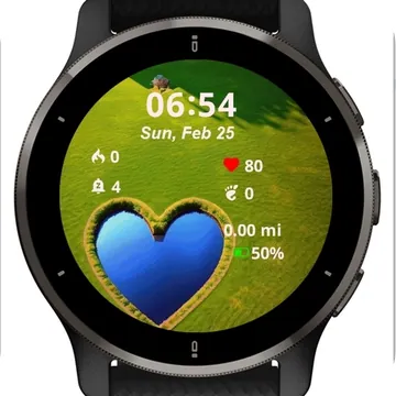 Water Heart Garmin watch face preview