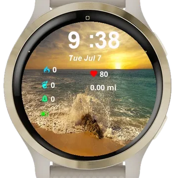 Water Splashing Sand Garmin watch face preview