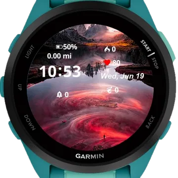 Water Surrounded Garmin watch face preview