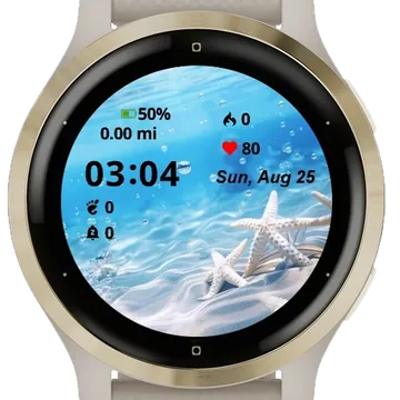 Water wave underwater backgrounds Garmin watch face preview