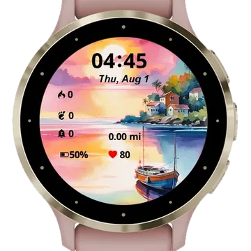 Watercolor Painting Garmin watch face preview