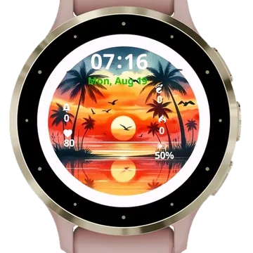 Watercolor Summer Garmin watch face preview