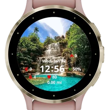 Waterfall Garmin watch face preview