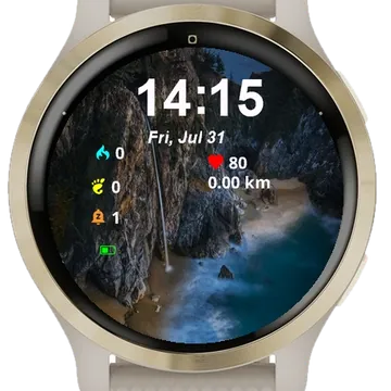 Waterfall Coming Out Side Cliff Garmin watch face preview