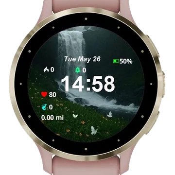 Waterfall Middle Garmin watch face preview