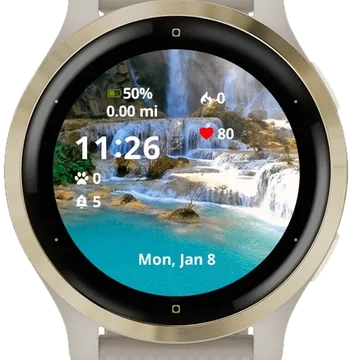 Waterfalls Garmin watch face preview