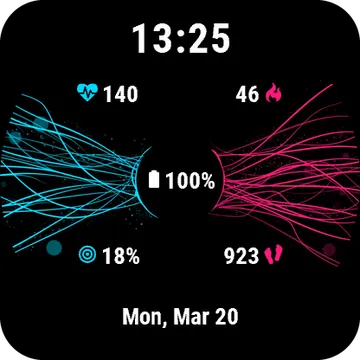 Waves Garmin watch face preview