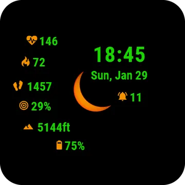 Waxmoon Garmin watch face preview