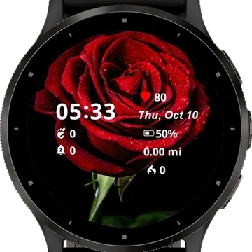 Wet rose Garmin watch face preview