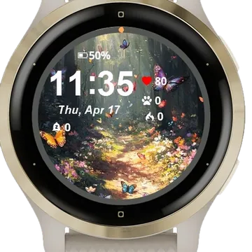 Whimsical Butterfly Dance Garmin watch face preview