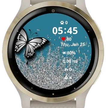 White Aesthetic Garmin watch face preview