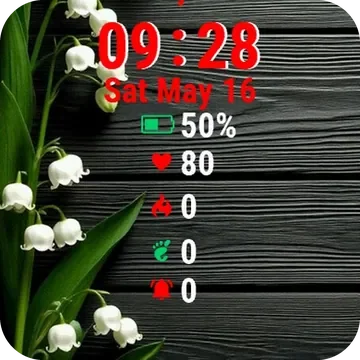 White Flowers Background Garmin watch face preview
