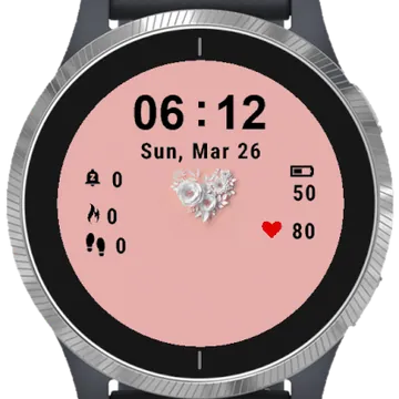 White Flowers Garmin watch face preview