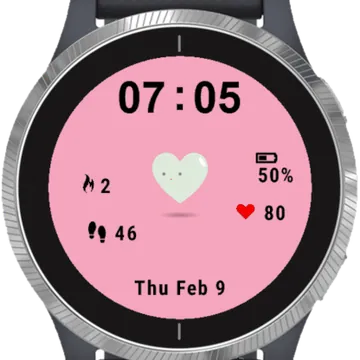 White Heart Garmin watch face preview