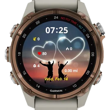 White Hearts Garmin watch face preview