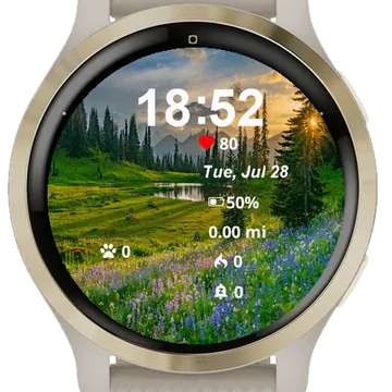 Wildflowers Foreground Garmin watch face preview