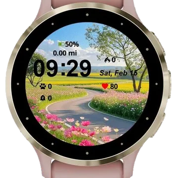 Winding Road Through Paradise Garmin watch face preview