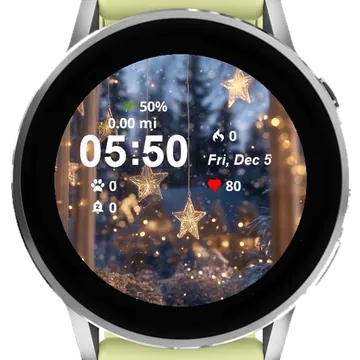 Window Christmas Lights Garmin watch face preview