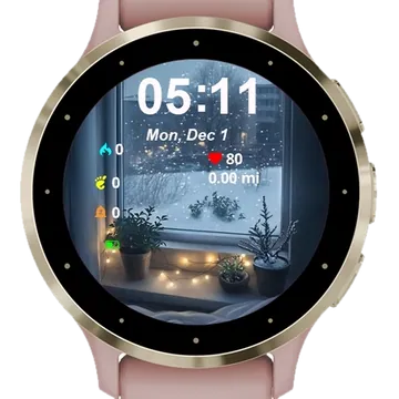 Window Lights Plants It Garmin watch face preview