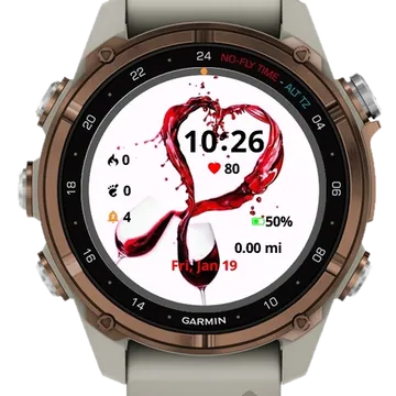 Wine Love Garmin watch face preview