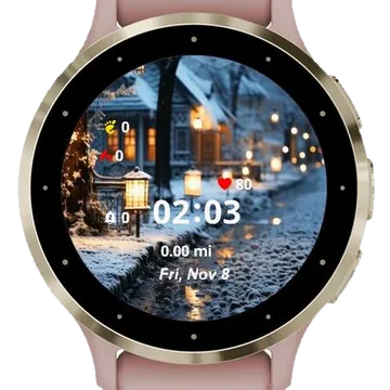 Winter Aesthetic Garmin watch face preview