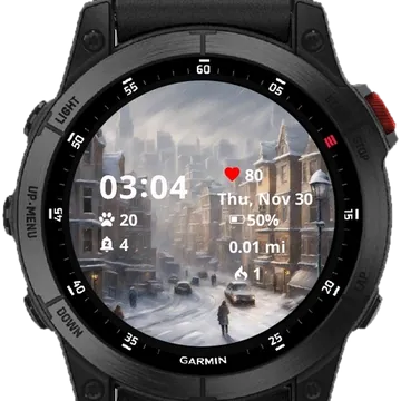 Winter City Garmin watch face preview