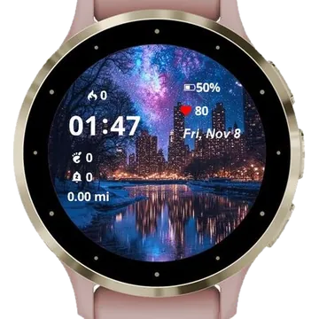 Winter Cityscape Garmin watch face preview