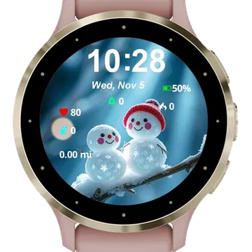 Winter Cute Snowman Garmin watch face preview