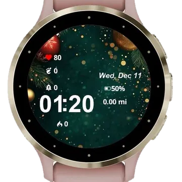 Winter Globes Garmin watch face preview