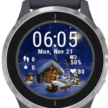 Winter Holiday Merry Christmas Garmin watch face preview