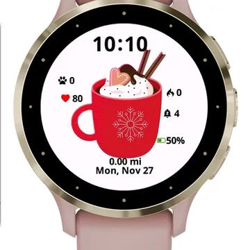 Winter Hot Drink Garmin watch face preview