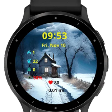 Winter House Garmin watch face preview