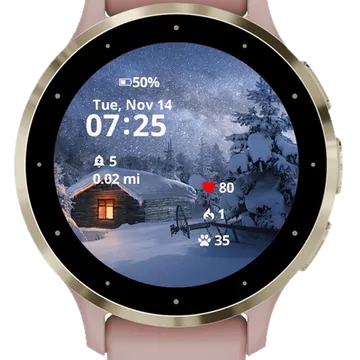 Winter House Garmin watch face preview