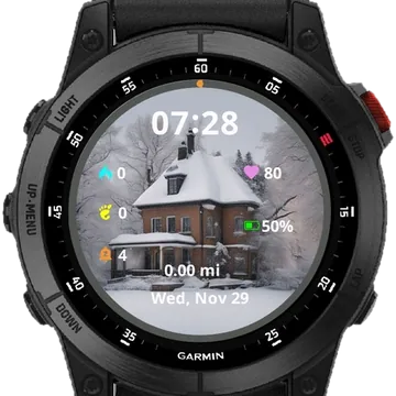 Winter House Garmin watch face preview