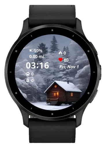 Winter House Garmin watch face preview