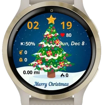 Winter House and Snowman Garmin watch face preview