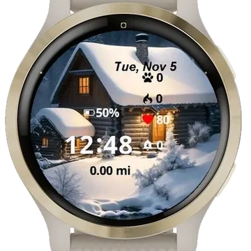Winter house Garmin watch face preview