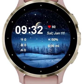 Winter Landscape Garmin watch face preview
