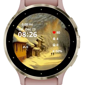 Winter landscape Garmin watch face preview